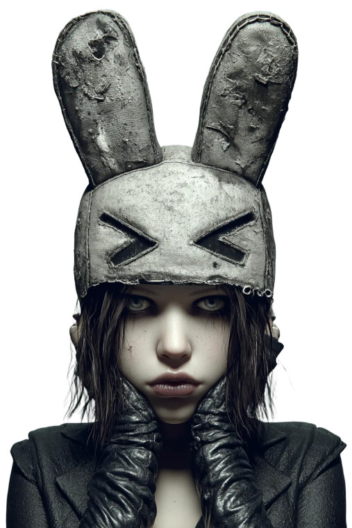 Goth Rabbit Mask Vinyl Car Decal Sticker – Waterproof & UV-Resistant 