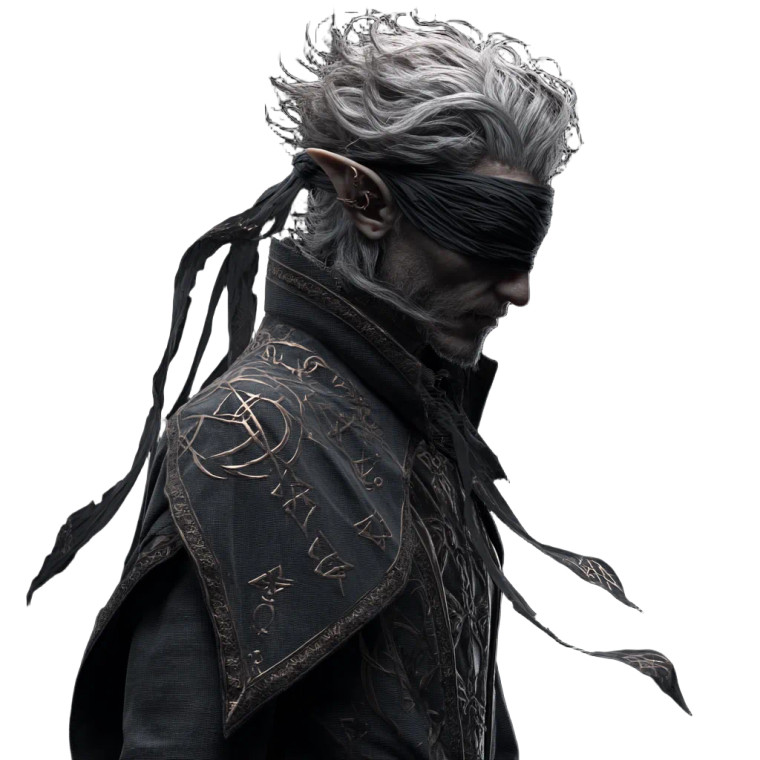 Blindfolded Dark Elf Vinyl Car Decal Sticker – Waterproof & UV-Resistant 