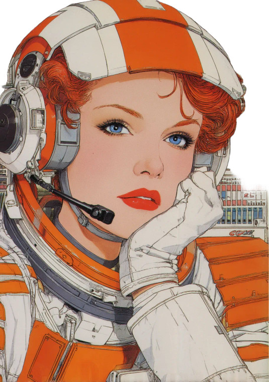 Retro Astronaut Beauty Vinyl Car Decal Sticker – Waterproof & UV-Resistant 