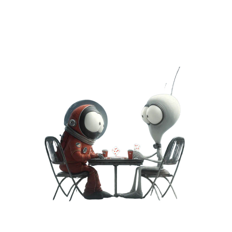 Astronaut Vs Alien Poker Vinyl Car Decal Sticker – Waterproof & UV-Resistant 