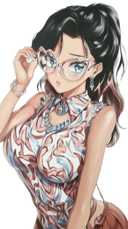 Anime Girl Glasses V5 Vinyl Car Decal Sticker – Waterproof & UV-Resistant 