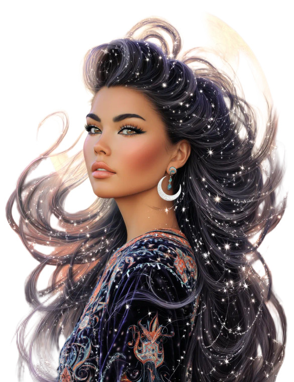 Celestial Witch Portrait Vinyl Car Decal Sticker – Waterproof & UV-Resistant 