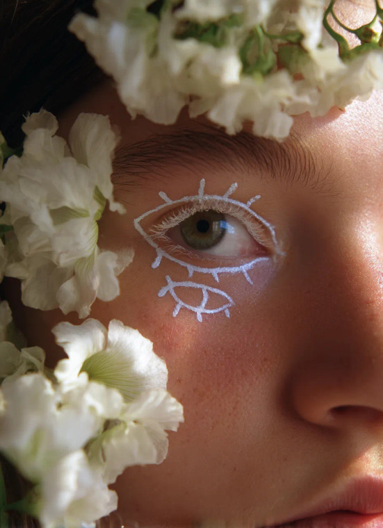 Floral Face Art Vinyl Car Decal Sticker – Waterproof & UV-Resistant 