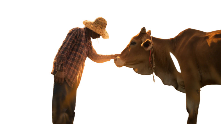 Farmer And Cow V2 Vinyl Car Decal Sticker – Waterproof & UV-Resistant 