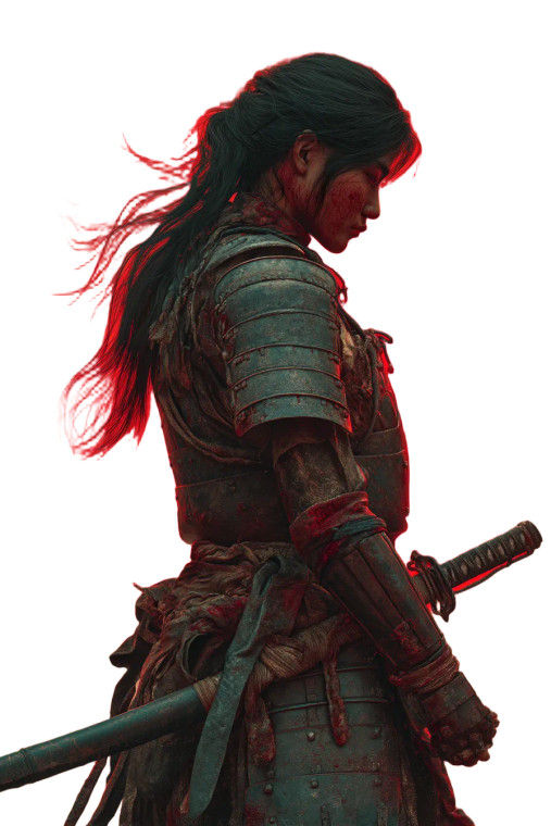 Female Samurai Portrait V3 Vinyl Car Decal Sticker – Waterproof & UV-Resistant 