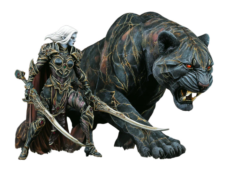 Onyx Panther & Drow Vinyl Car Decal Sticker – Waterproof & UV-Resistant 