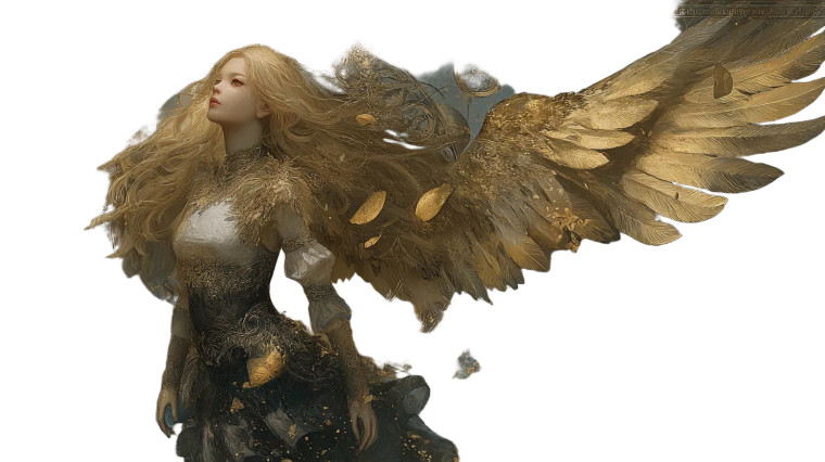 Divine Golden Angel V2 Vinyl Car Decal Sticker – Waterproof & UV-Resistant 