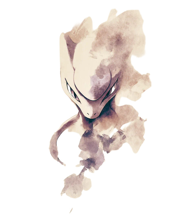 Mewtwo Watercolor Portrait Vinyl Car Decal Sticker – Waterproof & UV-Resistant 
