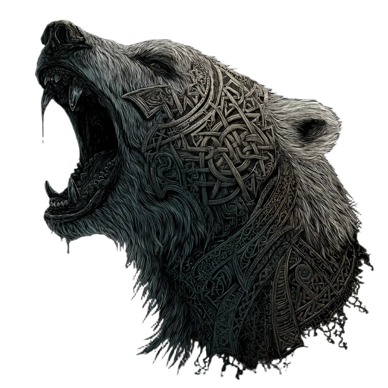 Viking Rune Bear V2 Vinyl Car Decal Sticker – Waterproof & UV-Resistant 