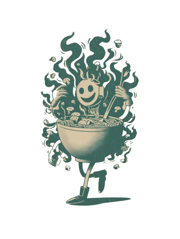 Happy Soup Bowl Vinyl Car Decal Sticker – Waterproof & UV-Resistant 