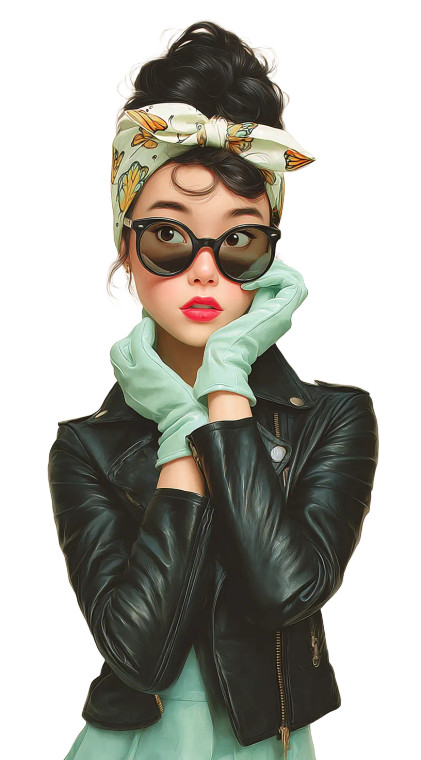 Stylish Asian Girl V2 Vinyl Car Decal Sticker – Waterproof & UV-Resistant 