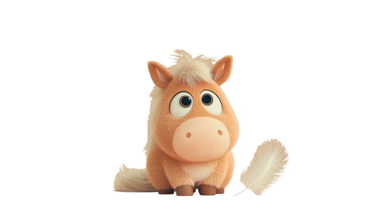 Fluffy Pixar Horse Vinyl Car Decal Sticker – Waterproof & UV-Resistant 