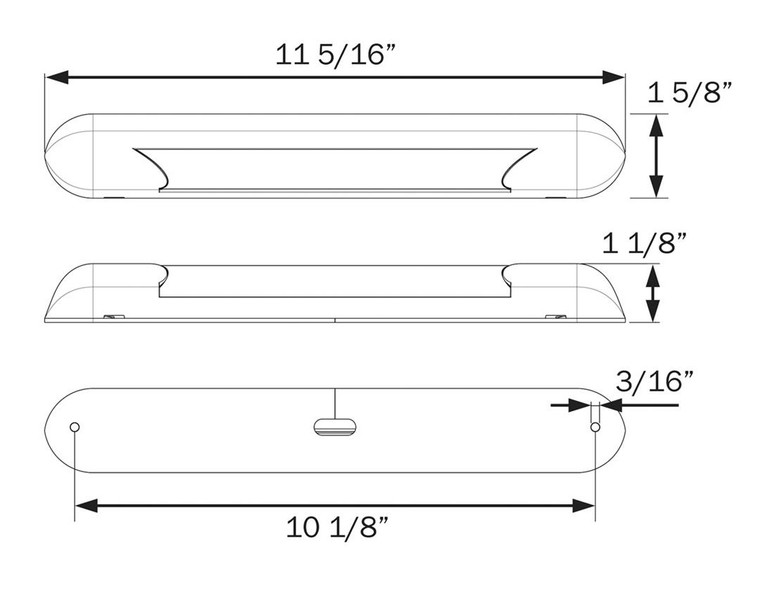 Optronics Opti-Brite LED Awning Strip Light | Sealed Waterproof | Low Profile 11-Inch | White 171 Lumens | 12V