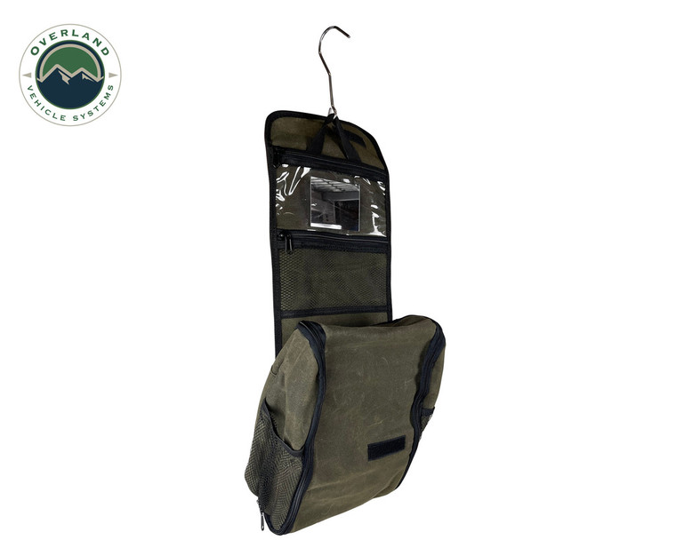 Overland Vehicle Systems Green Waxed Canvas Gear Bag | Heavy-Duty, Water Resistant, Spacious Pockets, Limited Warranty