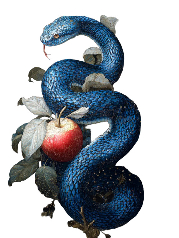 Blue Mystical Snake Vinyl Car Decal Sticker – Waterproof & UV-Resistant 