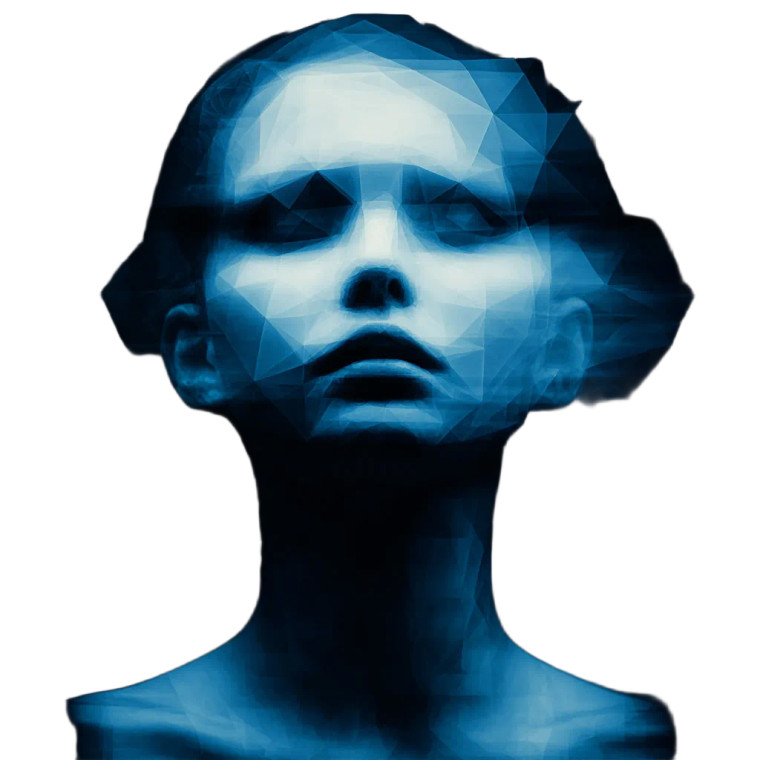 Polygonal Human Head Vinyl Car Decal Sticker – Waterproof & UV-Resistant 