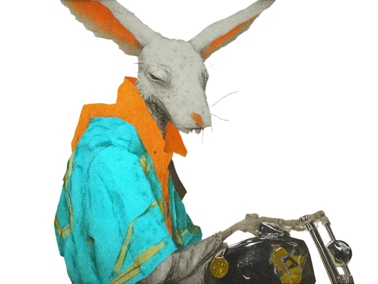 Urban Fantasy Rabbit Vinyl Car Decal Sticker – Waterproof & UV-Resistant 