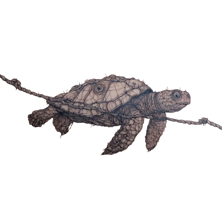 Surreal Sea Turtle Vinyl Car Decal Sticker – Waterproof & UV-Resistant 
