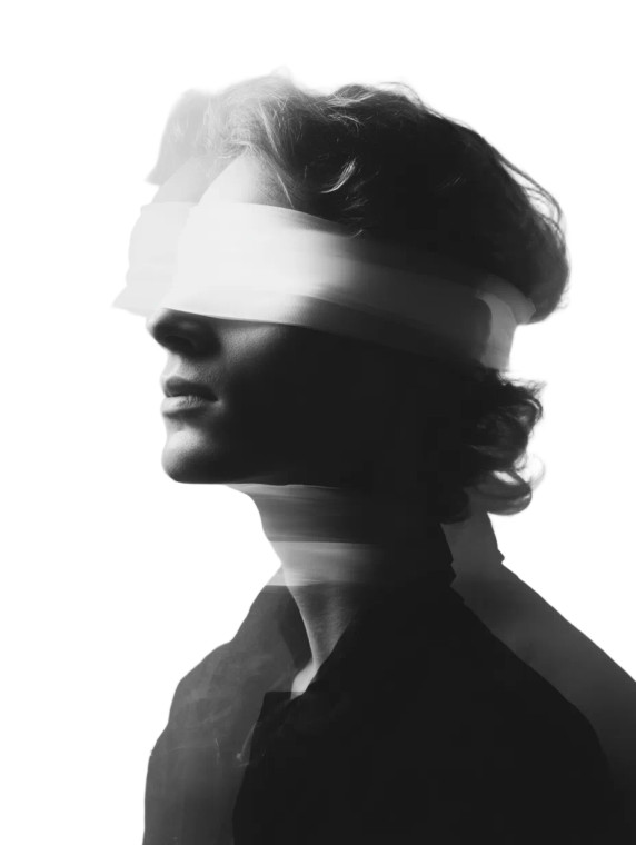 Blindfolded Silhouette Portrait Vinyl Car Decal Sticker – Waterproof & UV-Resistant 