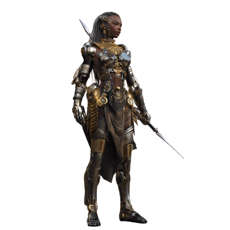 Afrofuturism Warrior Vinyl Car Decal Sticker – Waterproof & UV-Resistant 