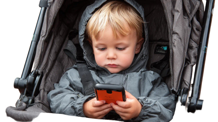 Child On Phone Vinyl Car Decal Sticker – Waterproof & UV-Resistant 