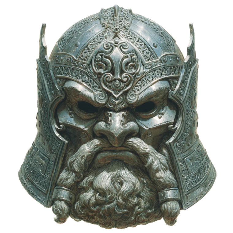 Angry Dwarven Helm Vinyl Car Decal Sticker – Waterproof & UV-Resistant 