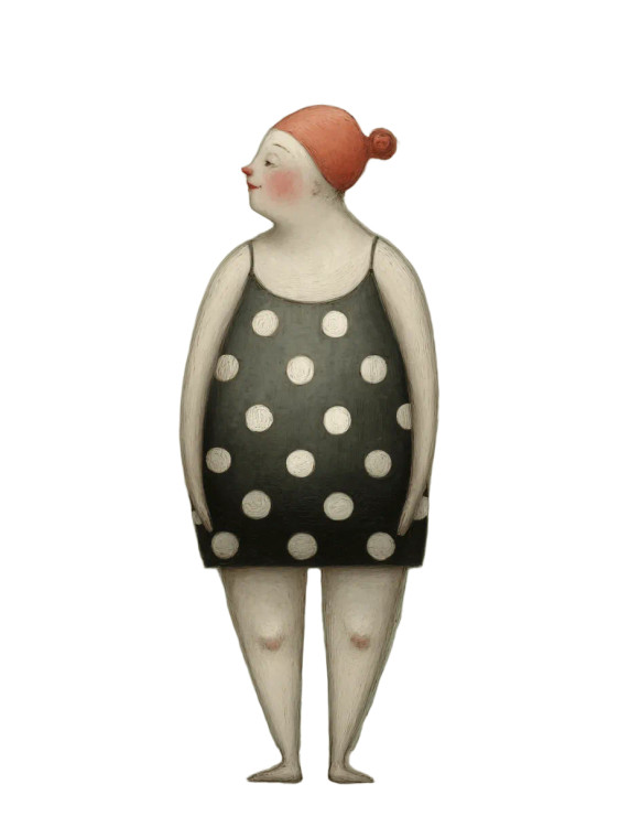 Chubby Swimmer Illustration Vinyl Car Decal Sticker – Waterproof & UV-Resistant 