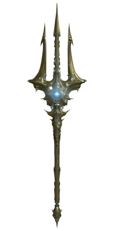 Golden Divine Trident Vinyl Car Decal Sticker – Waterproof & UV-Resistant 