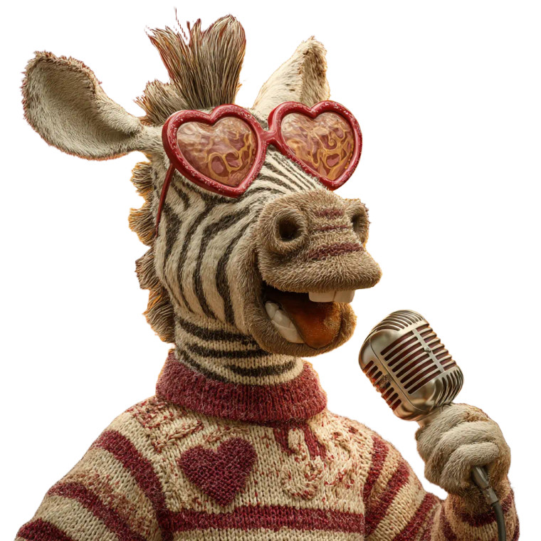 Cartoon Zebra Comedian Vinyl Car Decal Sticker – Waterproof & UV-Resistant 