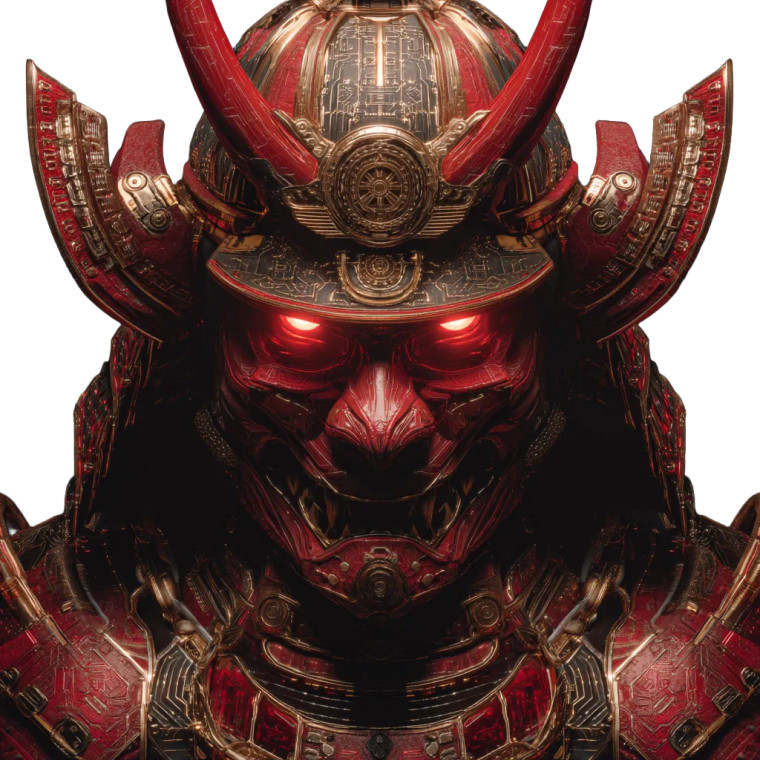 Cyberpunk Demon Samurai Vinyl Car Decal Sticker – Waterproof & UV-Resistant 