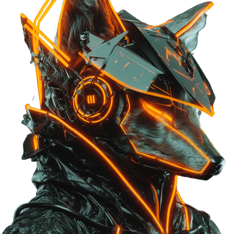 Neon Orange Fox Vinyl Car Decal Sticker – Waterproof & UV-Resistant 