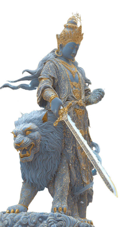 Majestic Manjushri Bodhisattva Vinyl Car Decal Sticker – Waterproof & UV-Resistant 