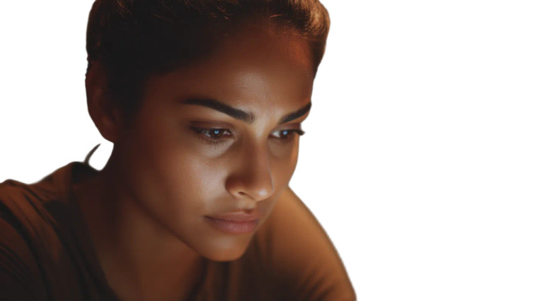 Concerned Indian Woman Vinyl Car Decal Sticker – Waterproof & UV-Resistant 