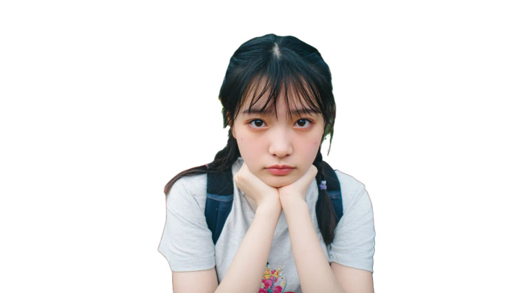 Sad-Eyed Teenager Vinyl Car Decal Sticker – Waterproof & UV-Resistant 