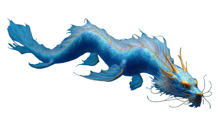 Blue Mythical Dragon Vinyl Car Decal Sticker – Waterproof & UV-Resistant 