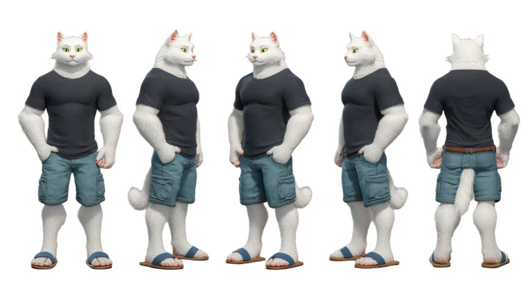 Anthropomorphic Cat Father Vinyl Car Decal Sticker – Waterproof & UV-Resistant 