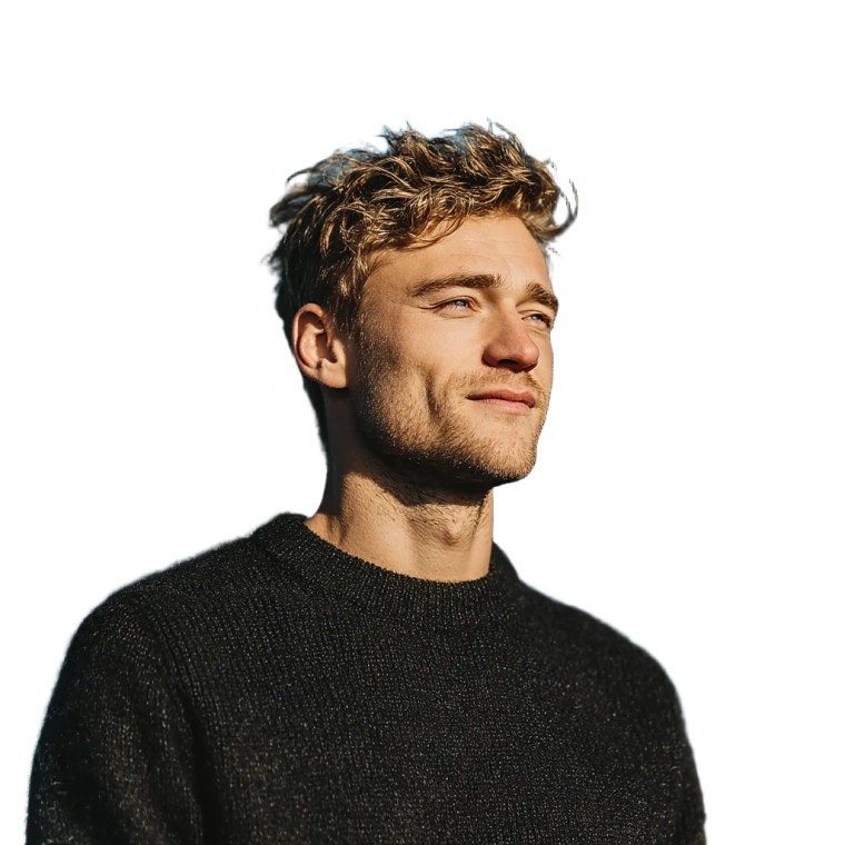 Contemplative Young Man V4 Vinyl Car Decal Sticker – Waterproof & UV-Resistant 