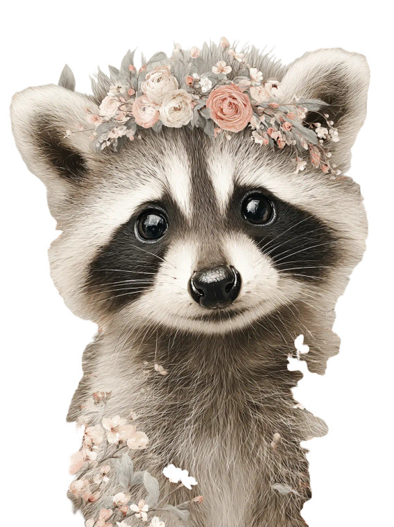 Baby Raccoon Crown Vinyl Car Decal Sticker – Waterproof & UV-Resistant 