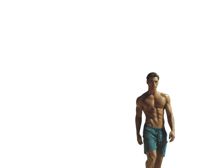 Male Model Beach V2 Vinyl Car Decal Sticker – Waterproof & UV-Resistant 