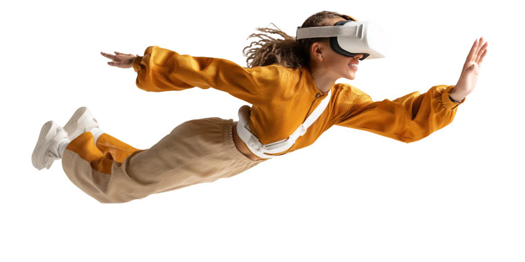Flying Vr Woman Vinyl Car Decal Sticker – Waterproof & UV-Resistant 