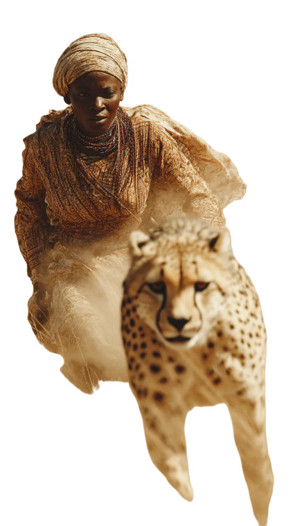 Cheetah And Woman Vinyl Car Decal Sticker – Waterproof & UV-Resistant 