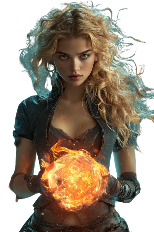 Flame-Haired Warrior V3 Vinyl Car Decal Sticker – Waterproof & UV-Resistant 