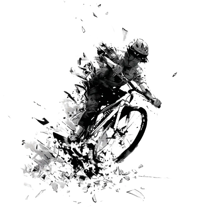 Shattering Cyclist Vinyl Car Decal Sticker – Waterproof & UV-Resistant 