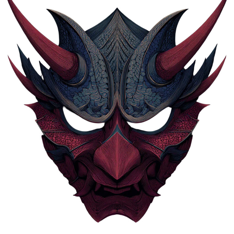 Samurai Demon Mask V16 Vinyl Car Decal Sticker – Waterproof & UV-Resistant 