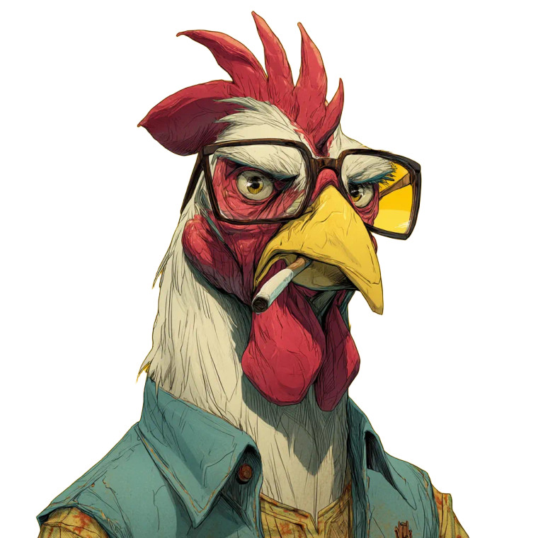 Chicken V3 Vinyl Car Decal Sticker – Waterproof & UV-Resistant 