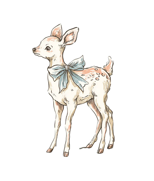 White Fawn Bow Vinyl Car Decal Sticker – Waterproof & UV-Resistant 