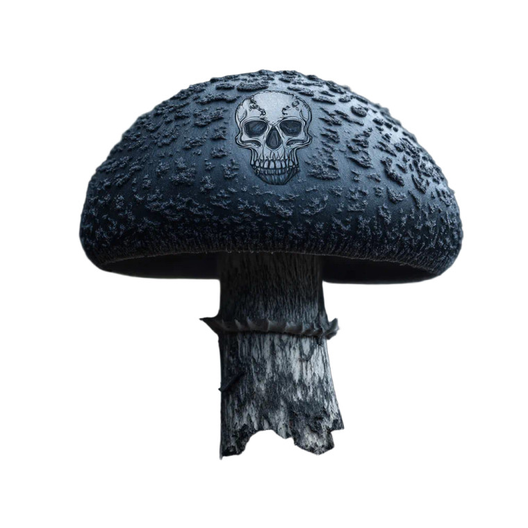 Skull-Marked Mushroom Vinyl Car Decal Sticker – Waterproof & UV-Resistant 
