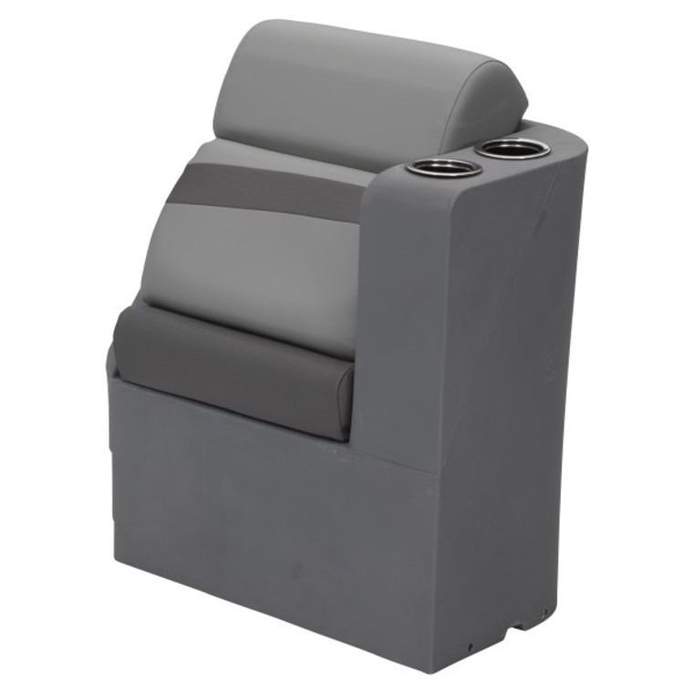 Taylor Made Platinum Series Boat Seat | Lounge Seat, Non-Adjustable, Charcoal Color, Marine Grade Materials, Mildew Resistant Foam, With Storage Compartment