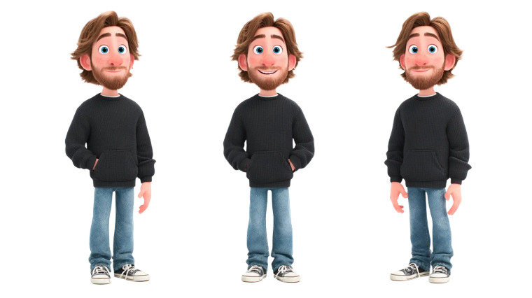 Pixar-Style Young Man Vinyl Car Decal Sticker – Waterproof & UV-Resistant 