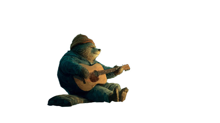 Bear Guitarist V3 Vinyl Car Decal Sticker – Waterproof & UV-Resistant 